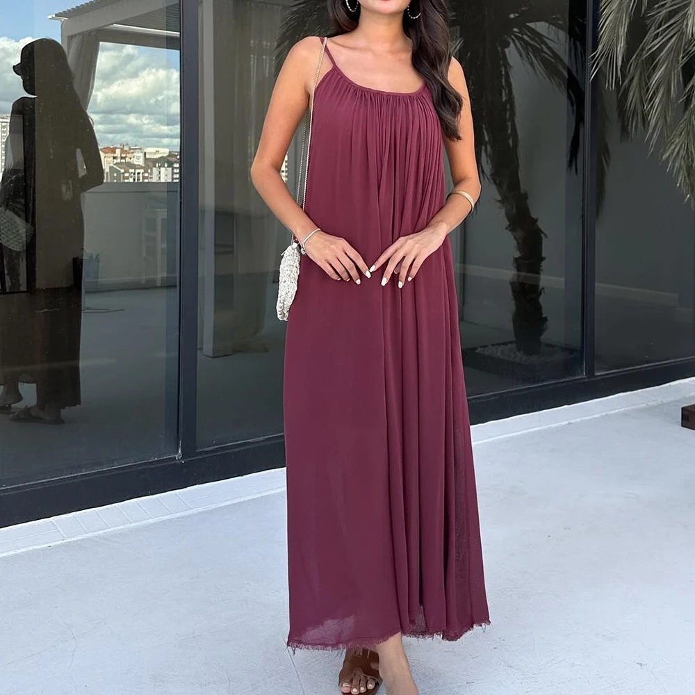 Customized Classic Ruched Scoop Ankle Length A-Line Evening Dress Modern Chiffon Spaghetti Straps Backless Vestidos De Fiesta
Customized Classic Ruched Scoop Ankle Length A-Line Evening Dress Modern Chiffon Spaghetti Straps Backless Vestidos De Fiesta