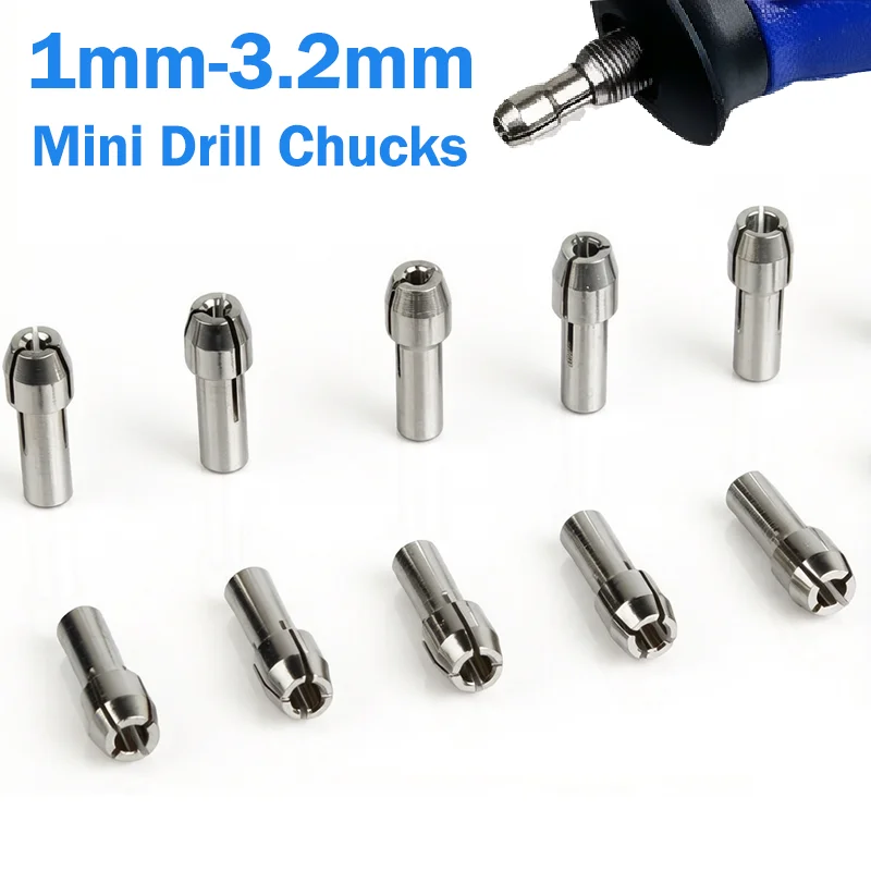 4.2mm Shank Mini Drill Chucks Drill 1.0/1.5/2.0/2/2.35/3/3.2mm Chuck Adapter Micro Collet Chuck for Dremel Rotary Tool
4.2mm Shank Mini Drill Chucks Drill 1.0/1.5/2.0/2/2.35/3/3.2mm Chuck Adapter Micro Collet Chuck for Dremel Rotary Tool