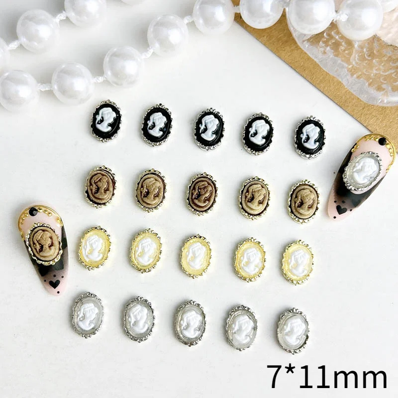 10PCS Creative Retro Beauty Head Nail Charms Hand Carved Alloy Edging Palace Style Nail Art Decorations for DIY Nails Supplies
10PCS Creative Retro Beauty Head Nail Charms Hand Carved Alloy Edging Palace Style Nail Art Decorations for DIY Nails Supplies