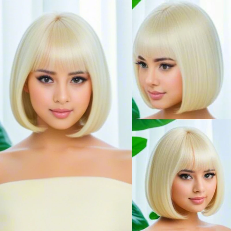 Women's 12 inch floppy ear blonde short bob wig , high temperature synthetic fiber, fluffy and soft, suitable for daily wear and
Women's 12 inch floppy ear blonde short bob wig , high temperature synthetic fiber, fluffy and soft, suitable for daily wear and