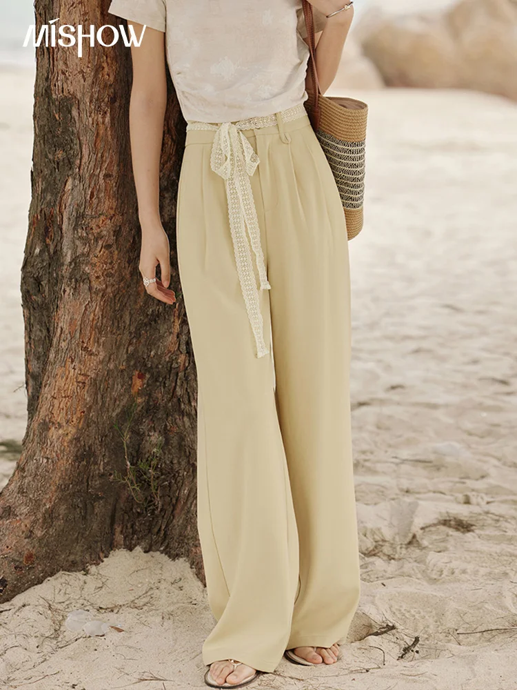 MISHOW Summer Office Lady Pants Women New 2025 Solid Lace Slimming High Waist Wide Leg Pant Female Fashion Versatile MXE15K0883
MISHOW Summer Office Lady Pants Women New 2025 Solid Lace Slimming High Waist Wide Leg Pant Female Fashion Versatile MXE15K0883