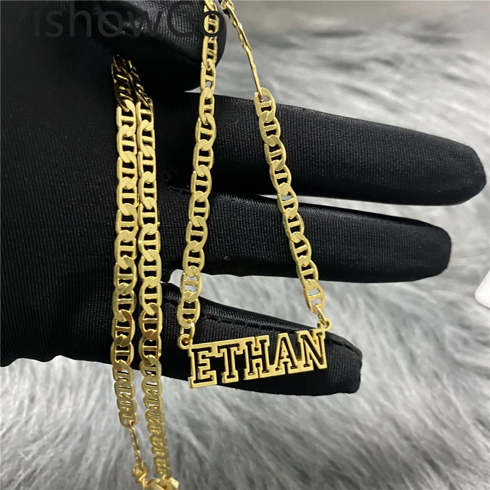 LOVE&NAME Personalized Custom Name Necklace Pendant Gold Color Flat Chain Customized Nameplate Necklaces for Women/Men Gifts
LOVE&NAME Personalized Custom Name Necklace Pendant Gold Color Flat Chain Customized Nameplate Necklaces for Women/Men Gifts