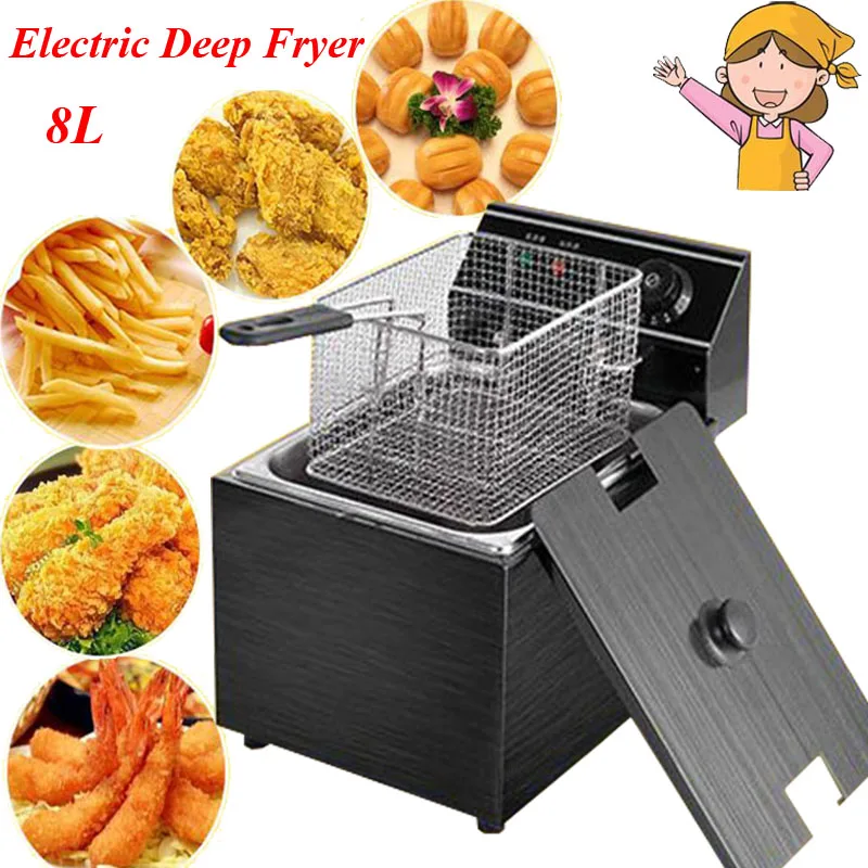 8L Electric Deep Fryer Blast Furnace Cylinder Thickening Fryer Grill Fried Chicken Fried Dough Sticks Furnace Fries Machine
8L Electric Deep Fryer Blast Furnace Cylinder Thickening Fryer Grill Fried Chicken Fried Dough Sticks Furnace Fries Machine