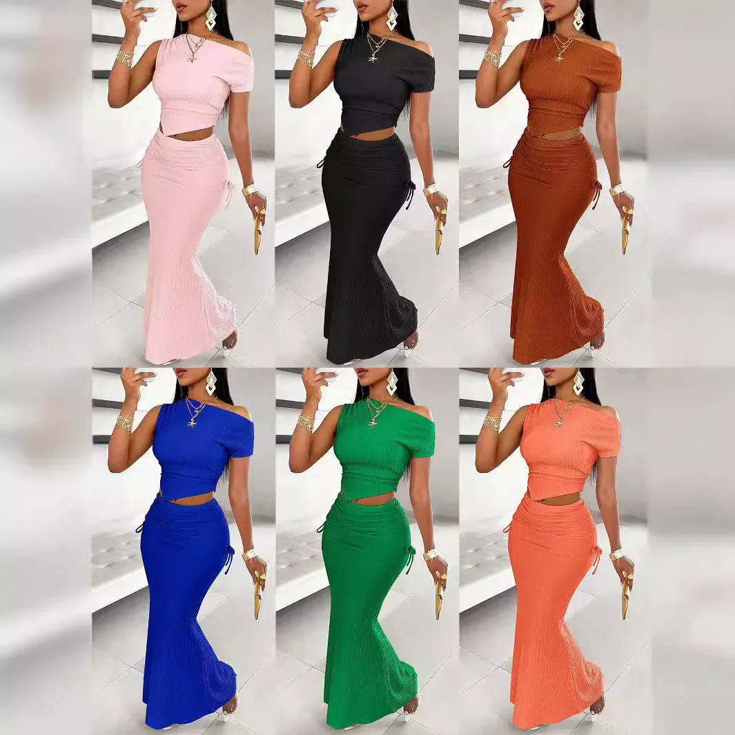 Women's Two-piece Solid Color One Shoulder Sleeveless Top Casual Skirt Set for Summer 2025
Women's Two-piece Solid Color One Shoulder Sleeveless Top Casual Skirt Set for Summer 2025