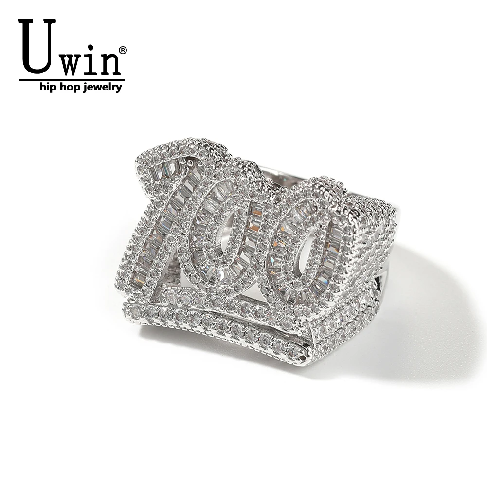 Uwin Scoring 100 Men's Finger Ring Iced out Two Tone Baguettecz Cubic Zircon HipHop Ring Delicate Punk Jewelry
Uwin Scoring 100 Men's Finger Ring Iced out Two Tone Baguettecz Cubic Zircon HipHop Ring Delicate Punk Jewelry