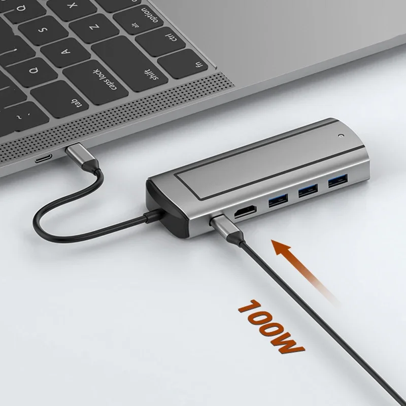 6-IN-1 USB Hub With Disk Storage Function M.2 SATA NVME SSD Enclosure Type C to HDMI-Compatible Docking Station For Macbook Pro
6-IN-1 USB Hub With Disk Storage Function M.2 SATA NVME SSD Enclosure Type C to HDMI-Compatible Docking Station For Macbook Pro