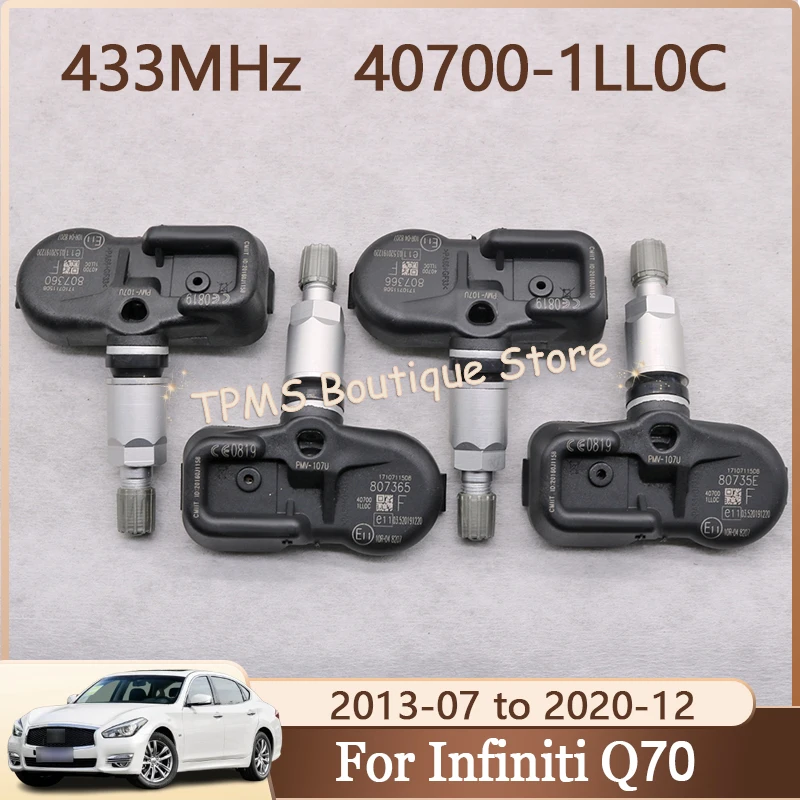 Датчик TPMS, система контроля давления в шинах, 4 шт., 433 МГц, 40700-1LL0C 407001LL0B для Infiniti Q70 QX70 QX80 QX56 M Series FX Series
Датчик TPMS, система контроля давления в шинах, 4 шт., 433 МГц, 40700-1LL0C 407001LL0B для Infiniti Q70 QX70 QX80 QX56 M Series FX Series