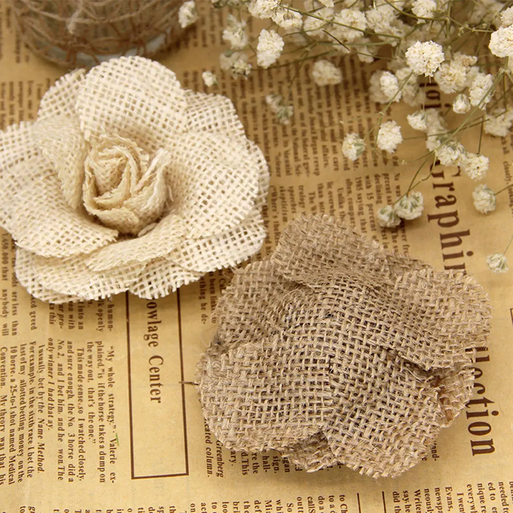 4 PCS European and Cloth Decoration Rustic Burlap Roses for Crafts Wedding Decorations Ceremony
4 PCS European and Cloth Decoration Rustic Burlap Roses for Crafts Wedding Decorations Ceremony