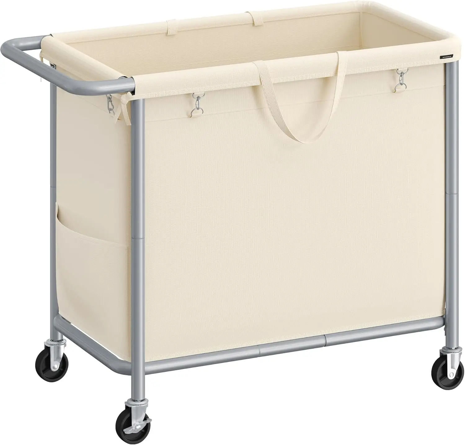 Large Rolling Laundry Basket with Wheels & Removable Liner, 47.5 Gallon Capacity, Steel Frame, Cream White
Large Rolling Laundry Basket with Wheels & Removable Liner, 47.5 Gallon Capacity, Steel Frame, Cream White