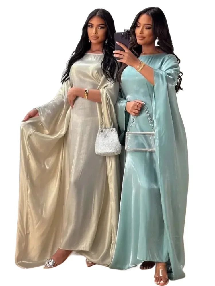Ramadan Summer Batwing Sleeve Satin Butterfly Abaya Islam Muslim Maxi Dress Kebaya Women Kaftan Robe Musulmane Femme Vestidos
Ramadan Summer Batwing Sleeve Satin Butterfly Abaya Islam Muslim Maxi Dress Kebaya Women Kaftan Robe Musulmane Femme Vestidos