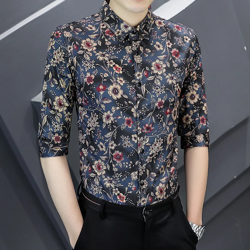 Floral Print Men's Shirt Short Sleeve Summer Ice Silk Thin Slim Fit Casual Breathable Comfortable High Quality Fashion Trendy
Floral Print Men's Shirt Short Sleeve Summer Ice Silk Thin Slim Fit Casual Breathable Comfortable High Quality Fashion Trendy