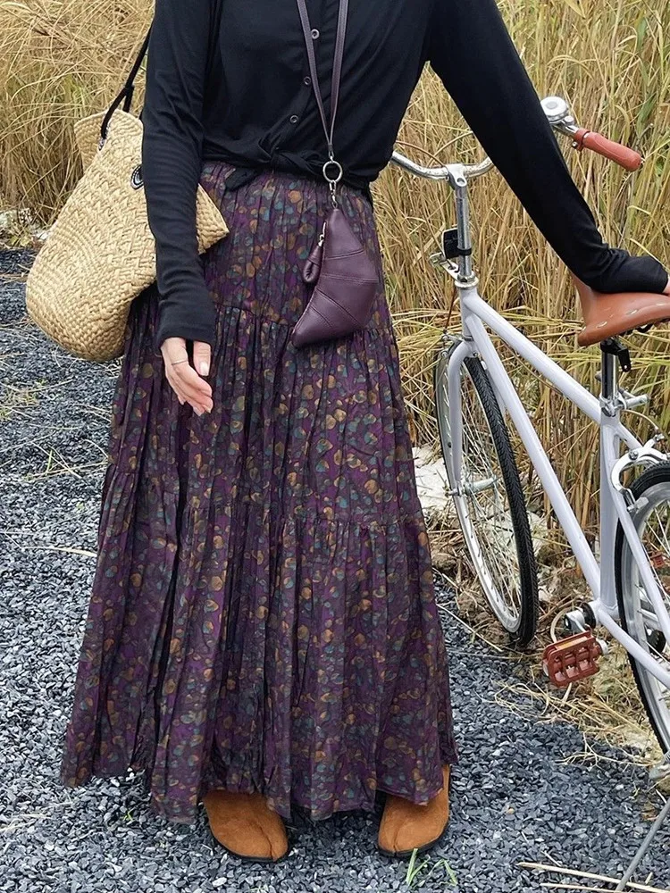 Florals Maxi Skirts Chic Loose All Match High Waist Casual Elegant Women New Spring Lady Printed Skirts
Florals Maxi Skirts Chic Loose All Match High Waist Casual Elegant Women New Spring Lady Printed Skirts