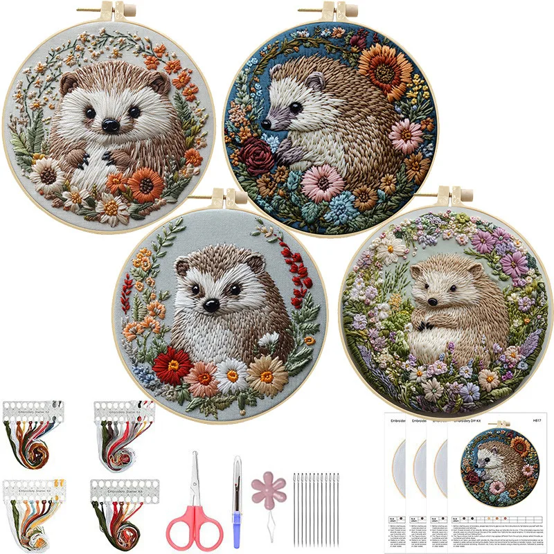 Embroidery Kit for Beginners Flower Adults hedgehog Stitch Kits for Hand with Animal Starter Kit Stitches Practice Kit Stamped
Embroidery Kit for Beginners Flower Adults hedgehog Stitch Kits for Hand with Animal Starter Kit Stitches Practice Kit Stamped