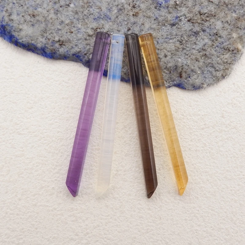 4PCS Handmade Jewelry Piezoelectric Quartz Opalite Long Pendant Beads Set, Colorful Pendants For Jewelry DIY Making 56x4mm 10g
4PCS Handmade Jewelry Piezoelectric Quartz Opalite Long Pendant Beads Set, Colorful Pendants For Jewelry DIY Making 56x4mm 10g