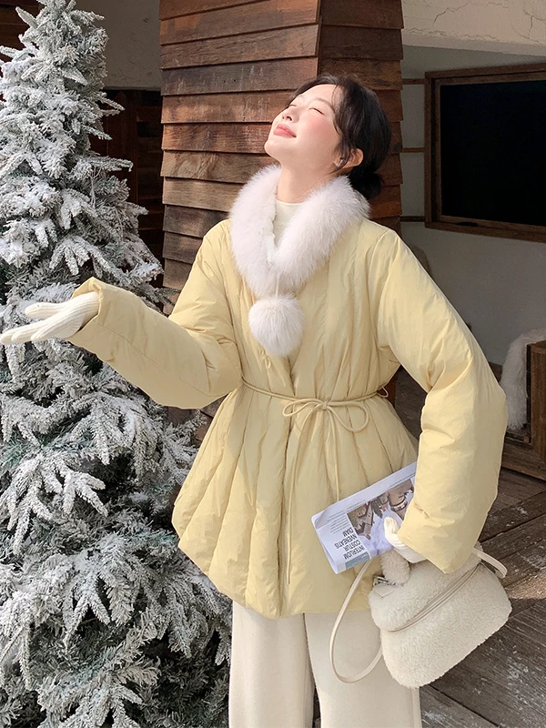 Yellow Warm Real Fur Collar down Jaet Women's Winter 2026 New Sle Korean Waist-Cinching White Du Feather Outerwear
Yellow Warm Real Fur Collar down Jaet Women's Winter 2026 New Sle Korean Waist-Cinching White Du Feather Outerwear