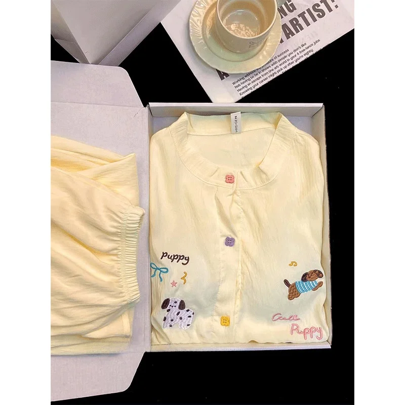 Cartoon Sausage Dog Sleepwear Women's Long Sleeve Long Pants Cute Sweet Student Home Clothes Set Can Be Worn outside with Che...
Cartoon Sausage Dog Sleepwear Women's Long Sleeve Long Pants Cute Sweet Student Home Clothes Set Can Be Worn outside with Che...