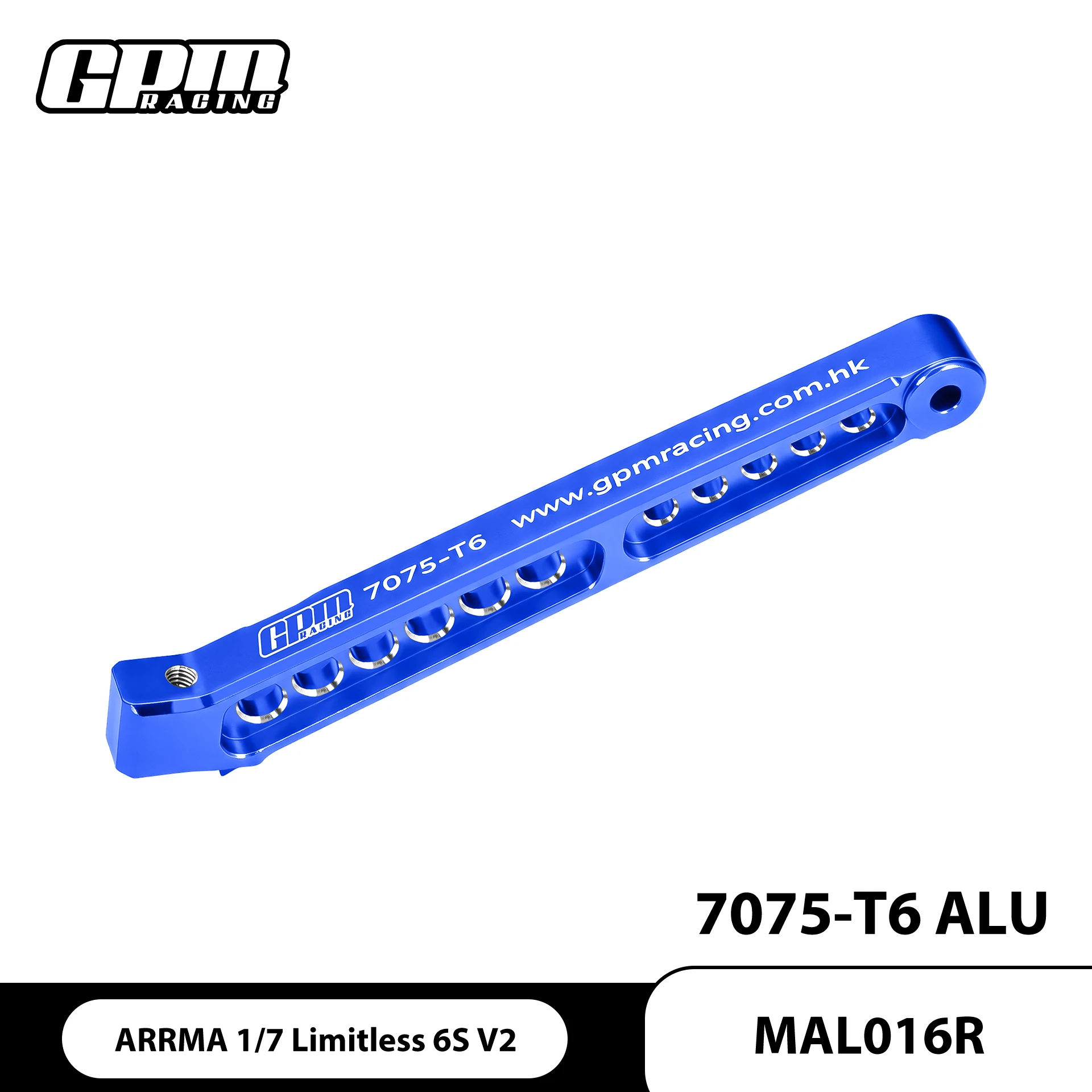 GPM Alloy 7075 Rear Chassis Brace For ARRMA 1/7 Limitless V2 Speed ARA320662 ARA7116V2
GPM Alloy 7075 Rear Chassis Brace For ARRMA 1/7 Limitless V2 Speed ARA320662 ARA7116V2