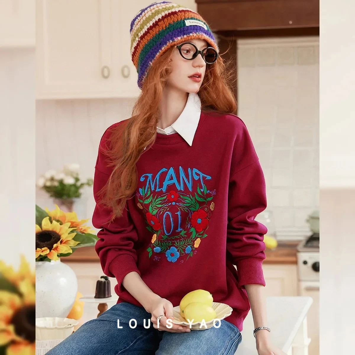 LOUIS YAO Printed Embroidered Women's Sweatshirt 2025 Autumn Design Micro-elastic Drop-shoulder Casual Women's Tops Sweatshirt
LOUIS YAO Printed Embroidered Women's Sweatshirt 2025 Autumn Design Micro-elastic Drop-shoulder Casual Women's Tops Sweatshirt