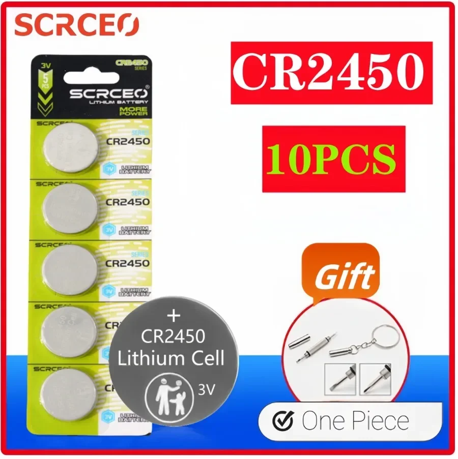 Hot 2-10PCS Button Batteries CR2450 DL2450 BR2450 LM2450 ECR2450 3V Lithium Battery Coin Cells For Watch Car Toys Key 
Hot 2-10PCS Button Batteries CR2450 DL2450 BR2450 LM2450 ECR2450 3V Lithium Battery Coin Cells For Watch Car Toys Key