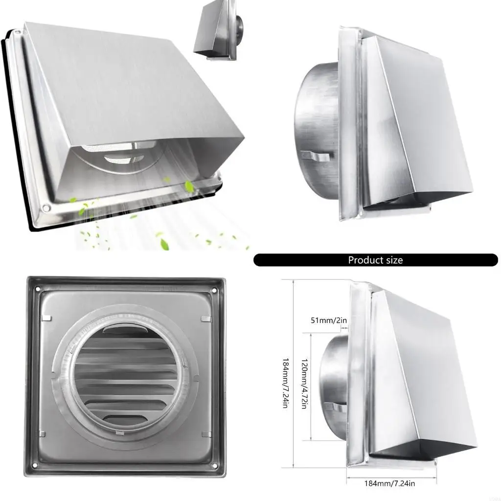 Wall Air Vent Outlet Stainless Steel Extractors Fan Vent Cover Ducting Ventilation Exhaust Grille Cover Easy to Install
Wall Air Vent Outlet Stainless Steel Extractors Fan Vent Cover Ducting Ventilation Exhaust Grille Cover Easy to Install