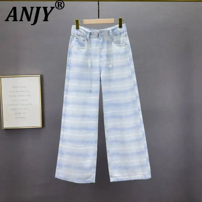ANJY Spring Summer New Women Fashion Striped Chain Straight Thin Denim Pants Tide Chic Loose Casual Streetwear Slim Jeans A23824
ANJY Spring Summer New Women Fashion Striped Chain Straight Thin Denim Pants Tide Chic Loose Casual Streetwear Slim Jeans A23824