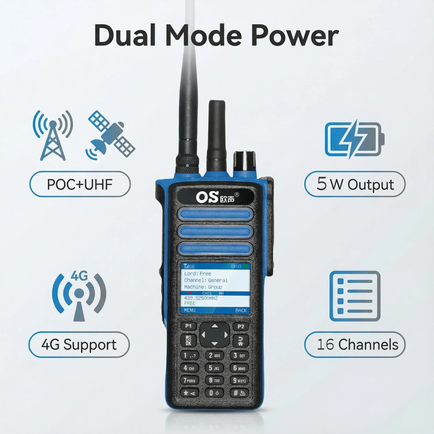 Сеть Walkie Talkie 4G+UHF аналоговый двухрежимный POC радио OS-8668 GPS дальнего радиосвязи
Сеть Walkie Talkie 4G+UHF аналоговый двухрежимный POC радио OS-8668 GPS дальнего радиосвязи