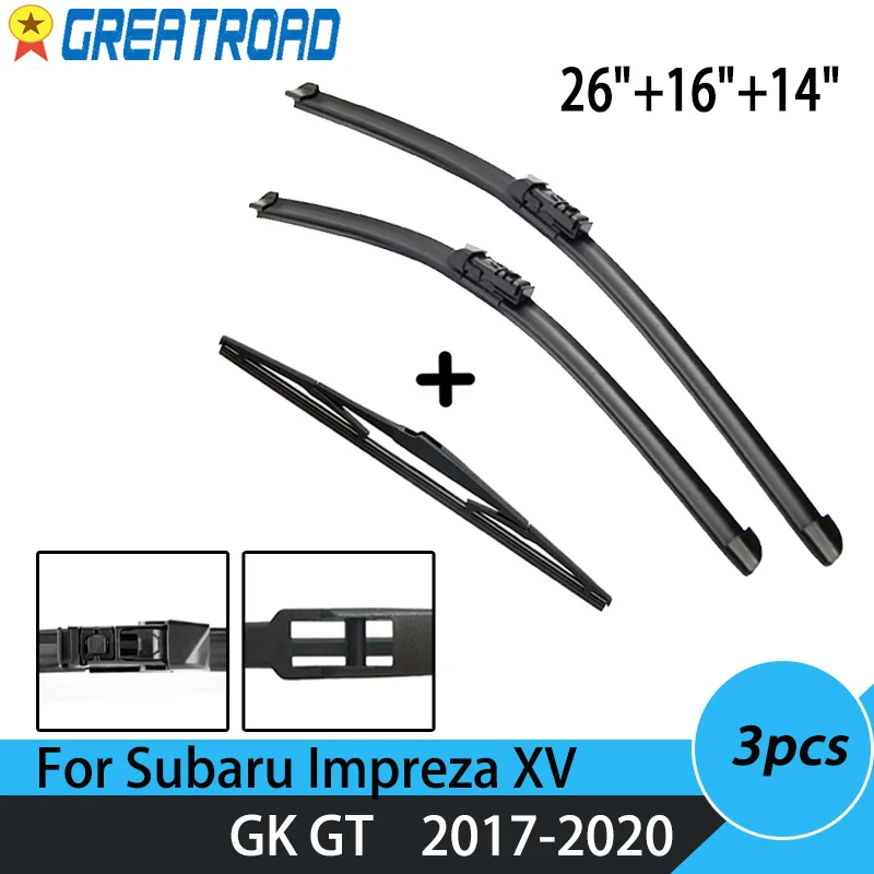 Wiper Front & Rear Wiper Blades Set For Subaru Impreza XV GK GT 2017 2018 2019 2020 Windshield Windscreen 26"+16"+14"
Wiper Front & Rear Wiper Blades Set For Subaru Impreza XV GK GT 2017 2018 2019 2020 Windshield Windscreen 26"+16"+14"