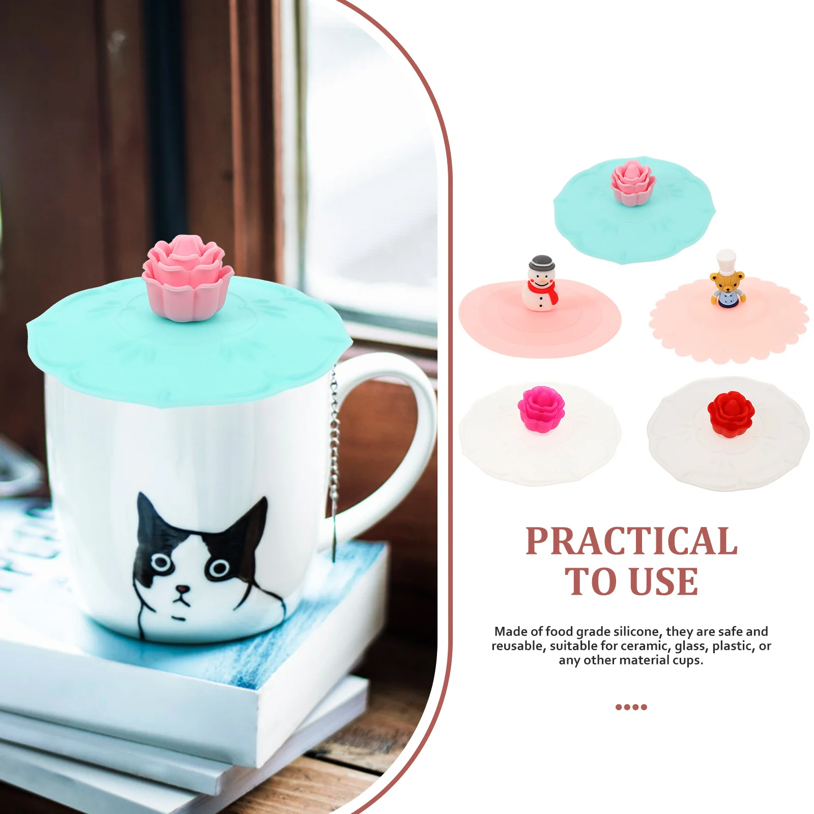 5Pcs Silicone Cup Lids Cartoon Pattern Keep Drink Warm Sealed Leakproof Mug Cover Anti-Dust Drink Cup Lid Mug Cover
5Pcs Silicone Cup Lids Cartoon Pattern Keep Drink Warm Sealed Leakproof Mug Cover Anti-Dust Drink Cup Lid Mug Cover