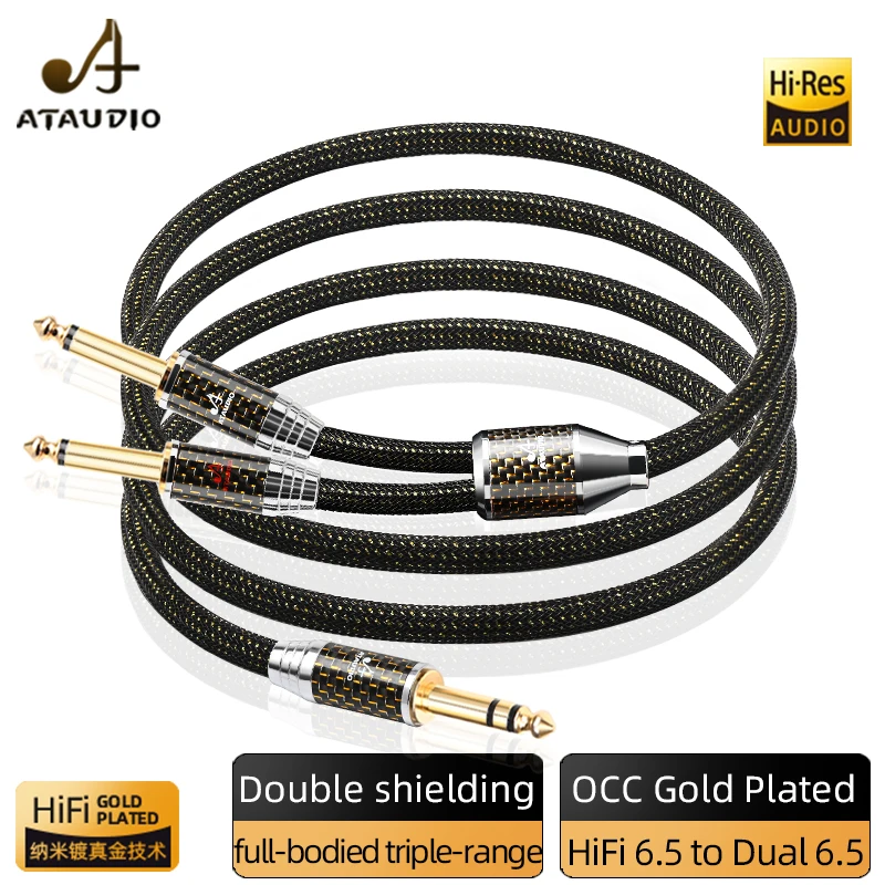 HiFi 6.5mm TRS to Double 6.5mm TS Cable OCC Gold Plated AUX Audio Cable Stereo 6.5 Jack to 6.5 Jack for Amplifier Adapter Cable
HiFi 6.5mm TRS to Double 6.5mm TS Cable OCC Gold Plated AUX Audio Cable Stereo 6.5 Jack to 6.5 Jack for Amplifier Adapter Cable
