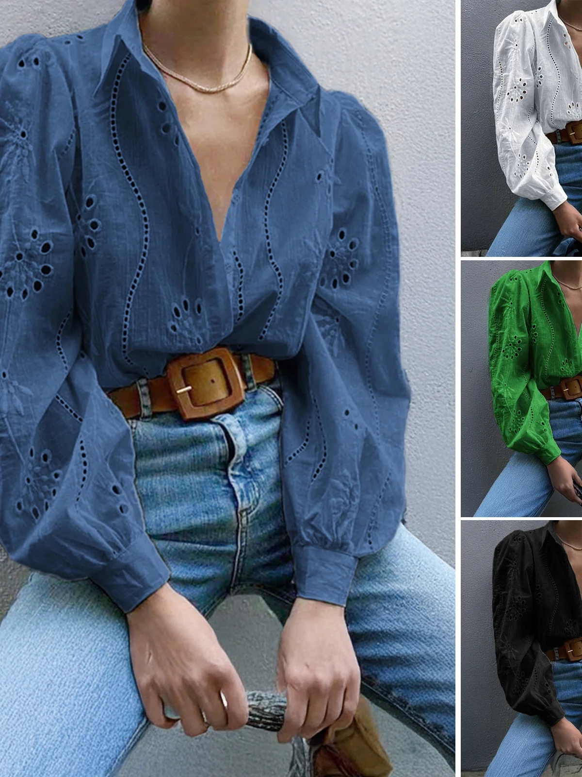 Women's Hollow out Bubble Sleeve Cardigan Casual Loose Fit Long Sleeve Shirt Stylish Translucent Design Polyester Blend
Women's Hollow out Bubble Sleeve Cardigan Casual Loose Fit Long Sleeve Shirt Stylish Translucent Design Polyester Blend