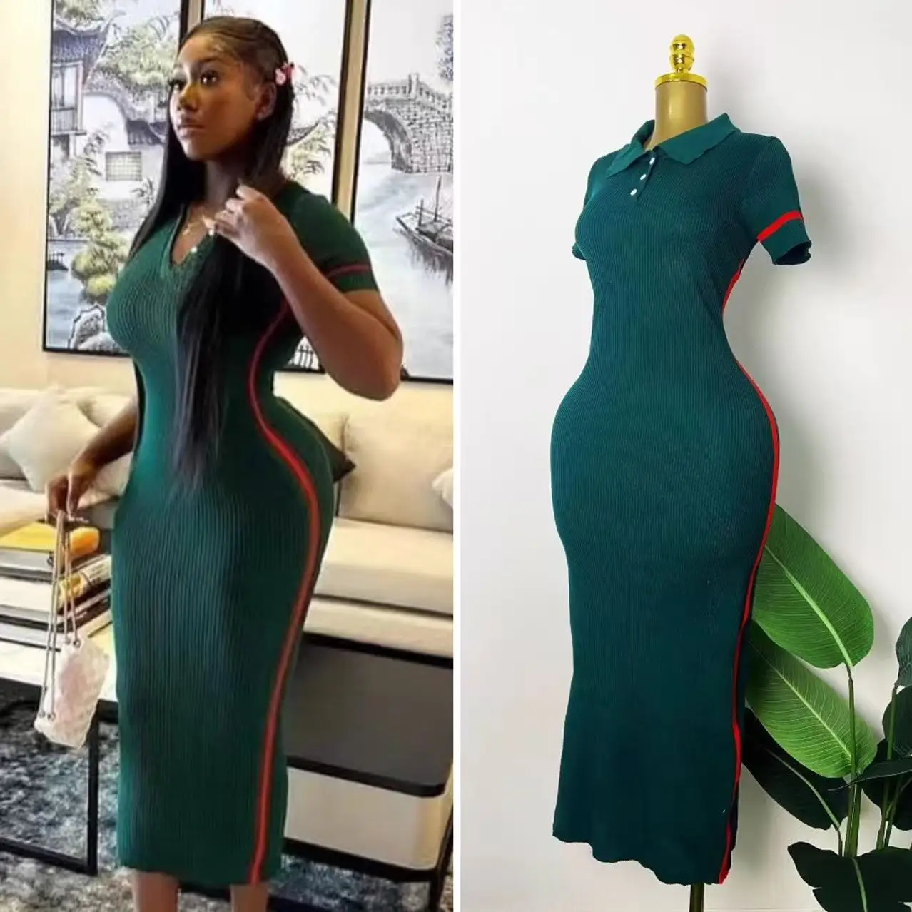 Summer 2026 plus size crew neck faish short sleeve striped color-blocking dress
Summer 2026 plus size crew neck faish short sleeve striped color-blocking dress