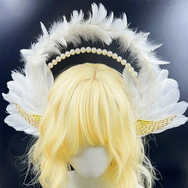 Gothic Angel Feather Wings Halo Lolita Tiara Cosplay Halloween Crown Mary Costume Headdress Women Pink Gold Hair Accessories
Gothic Angel Feather Wings Halo Lolita Tiara Cosplay Halloween Crown Mary Costume Headdress Women Pink Gold Hair Accessories
