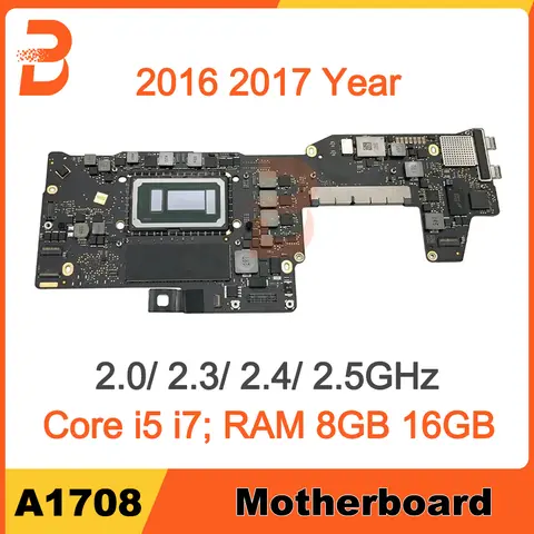 Original Laptop Motherboard For MacBook Pro Retina 13" A1708 Logic Board i5 i7 8GB 16GB 820-00840-A 820-00875-A 2016 2017 Years