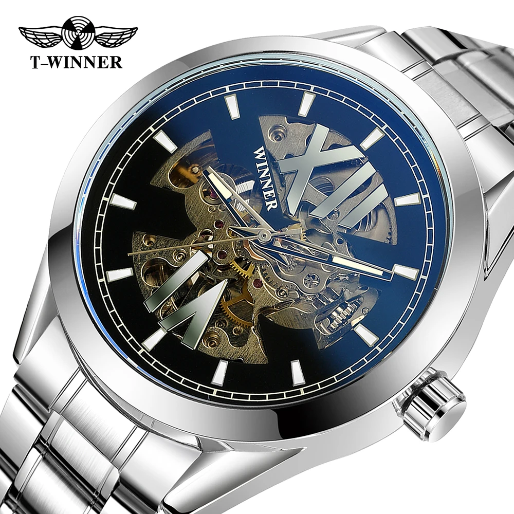 Winner Automatic Watch for Men Skeleton Mechanical Luminous Dial Dichroic Coated Crystal Steel Band Male Casual Dress Wristwatch
Winner Automatic Watch for Men Skeleton Mechanical Luminous Dial Dichroic Coated Crystal Steel Band Male Casual Dress Wristwatch