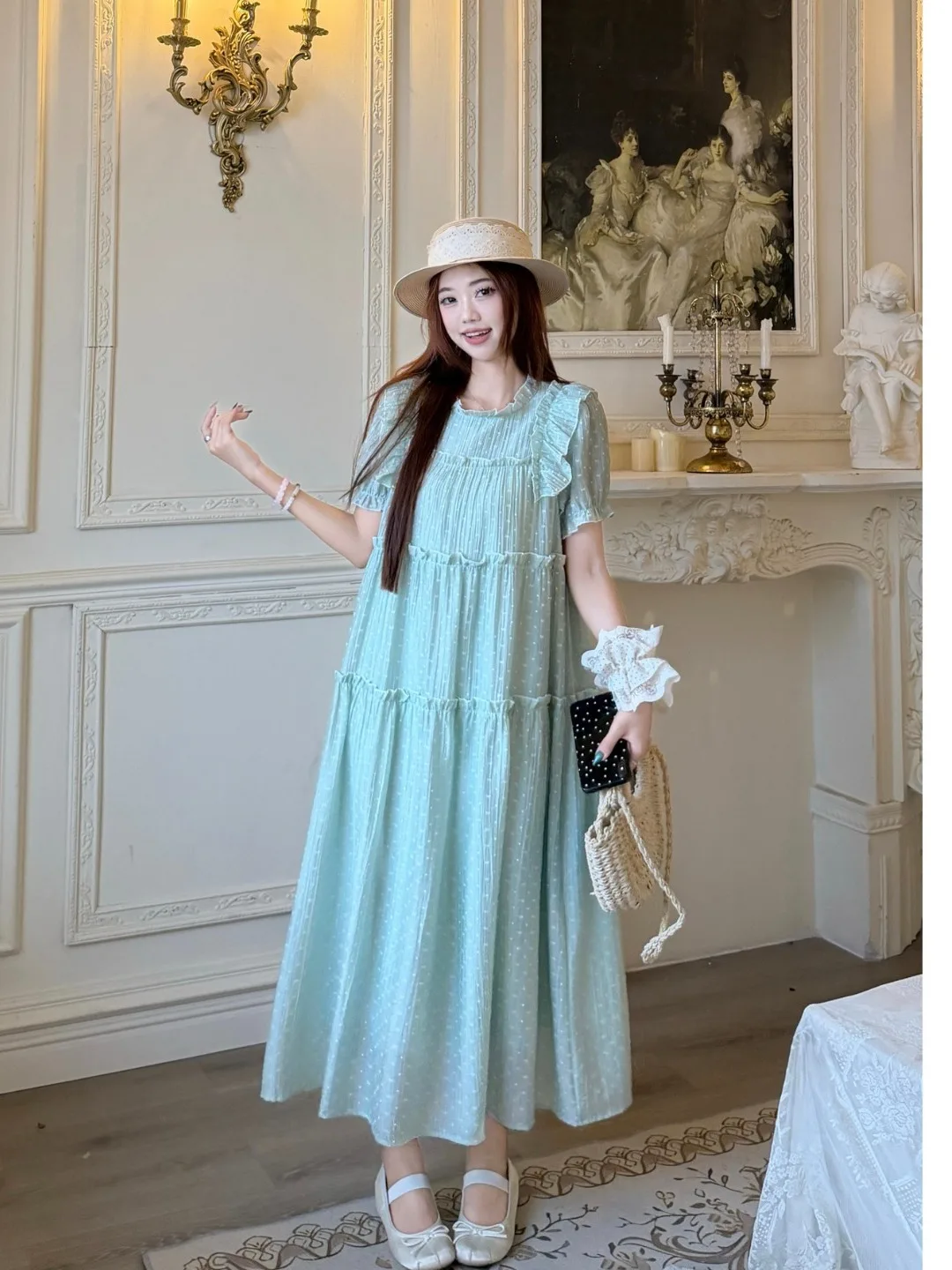 plus Size Women's Sweet Polka Dot Wooden Short Sleeve Dress Summer New Loose Meat Covering A-Line Skirt Commute Style
plus Size Women's Sweet Polka Dot Wooden Short Sleeve Dress Summer New Loose Meat Covering A-Line Skirt Commute Style