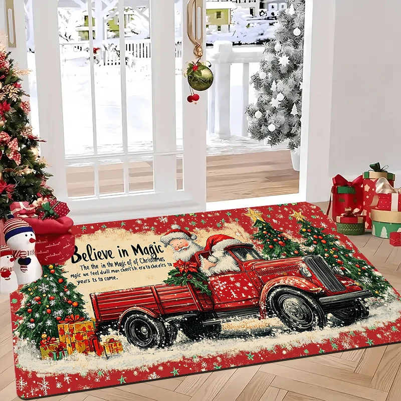 Christmas doormat, made of flannel, washable, Christmas decorative entrance mat, suitable for rooms and bathrooms
Christmas doormat, made of flannel, washable, Christmas decorative entrance mat, suitable for rooms and bathrooms