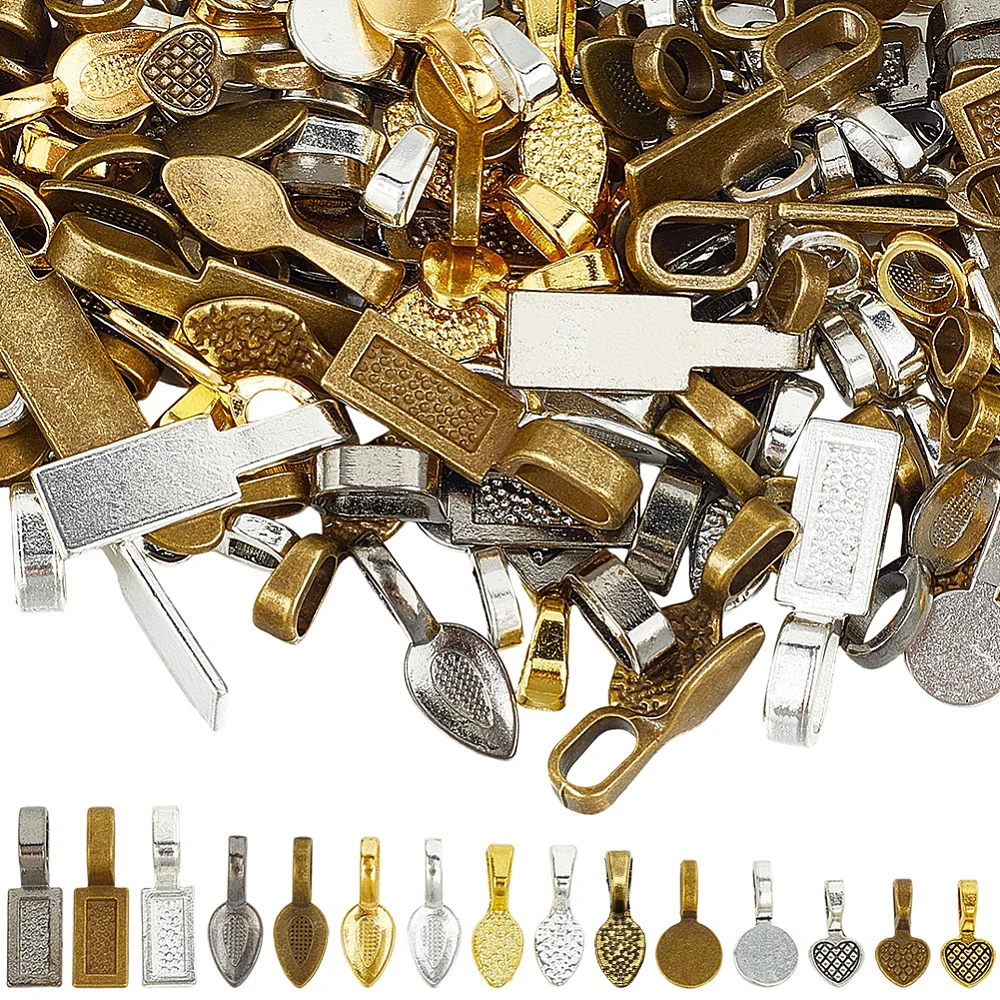 120Pcs 15 Styles Style Alloy Glue-on Flat Pad Bails Cadmium Free Lead Free Mixed Color 16~26x7~10x1~6mm Hole: 4~8mm
120Pcs 15 Styles Style Alloy Glue-on Flat Pad Bails Cadmium Free Lead Free Mixed Color 16~26x7~10x1~6mm Hole: 4~8mm