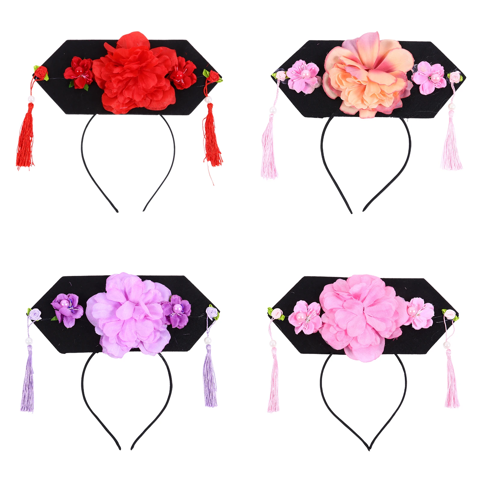 4Pcs Children's Flag Head Qing Dynasty Headdress Fabric Flowers Tassel Hair Accessories Girls Stage Performance Halloween
4Pcs Children's Flag Head Qing Dynasty Headdress Fabric Flowers Tassel Hair Accessories Girls Stage Performance Halloween