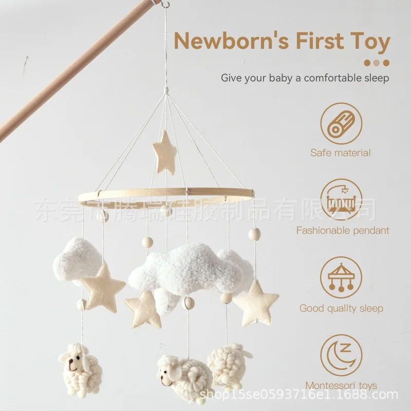 Multi-Material Fluffy Sheep Crib Mobile Teddy Fleece Cloud Star Hanging Ornament Gentle Bell Toy for Infant Bedroom Decor
Multi-Material Fluffy Sheep Crib Mobile Teddy Fleece Cloud Star Hanging Ornament Gentle Bell Toy for Infant Bedroom Decor