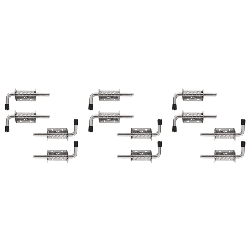 12 Pack 5 Inch Spring Loaded Latch Pin 304 Stainless Steel Barrel Bolt Thickened 2Mm Door Lock, Brushed Finished
12 Pack 5 Inch Spring Loaded Latch Pin 304 Stainless Steel Barrel Bolt Thickened 2Mm Door Lock, Brushed Finished