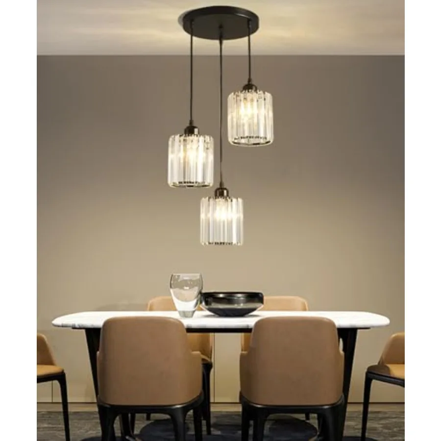 Crystal Pendant Black Light Cluster CeilingModern Hanging Light Fixture for Kitchen Island Adjustable Round Chandelier for Farm
Crystal Pendant Black Light Cluster CeilingModern Hanging Light Fixture for Kitchen Island Adjustable Round Chandelier for Farm