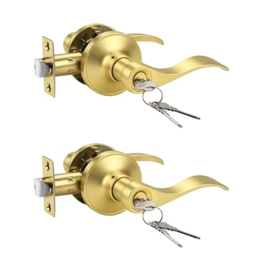 Keyed Entry Door Handle with Lock and Key, Door Knob for Front Entrance/Bedroom, Reversible for Left and Right, Different Key
Keyed Entry Door Handle with Lock and Key, Door Knob for Front Entrance/Bedroom, Reversible for Left and Right, Different Key