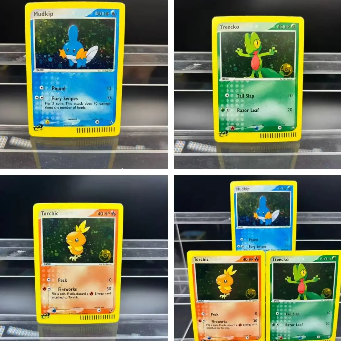 Коллекционные карты PTCG Mudkip Torchic Treecko PL DIY, самодельная одиночная карта, классическая игра, аниме-карта, подарочная игрушка
Коллекционные карты PTCG Mudkip Torchic Treecko PL DIY, самодельная одиночная карта, классическая игра, аниме-карта, подарочная игрушка