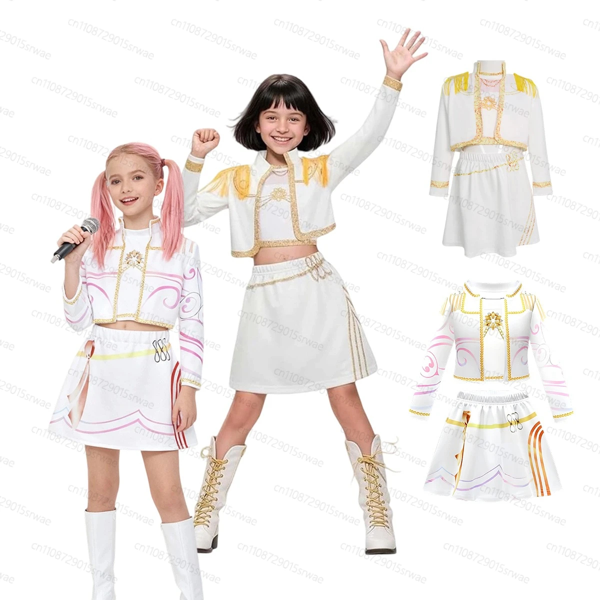 New Rumi Zoey Mira Demon Hunters Size Available Cartoon Carnival Performance Clothes Golden Suit Children's Cosplay Costume
New Rumi Zoey Mira Demon Hunters Size Available Cartoon Carnival Performance Clothes Golden Suit Children's Cosplay Costume