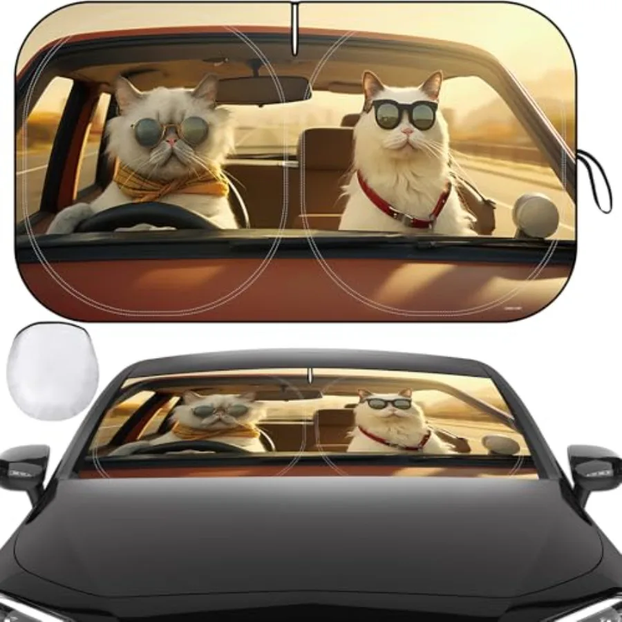 Windshield Sun Shade, Car Sun Shade Windshield, Reflector Sunshade Offers Ultimate Protection for Car Interior, Reflective Poly
Windshield Sun Shade, Car Sun Shade Windshield, Reflector Sunshade Offers Ultimate Protection for Car Interior, Reflective Poly