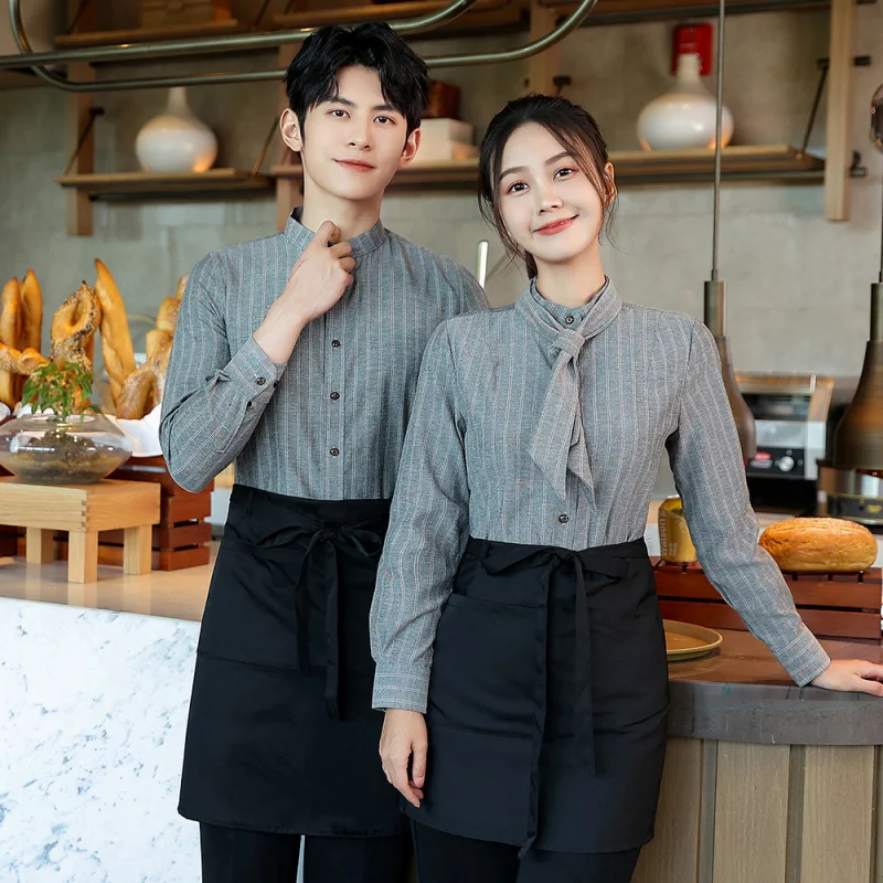 Fast Food Restaurant Server Uniform Long Sleeve Western Restaurant Coffee Shop Steakhouse Burger Cake Shop Employee Shirt for Wo
Fast Food Restaurant Server Uniform Long Sleeve Western Restaurant Coffee Shop Steakhouse Burger Cake Shop Employee Shirt for Wo