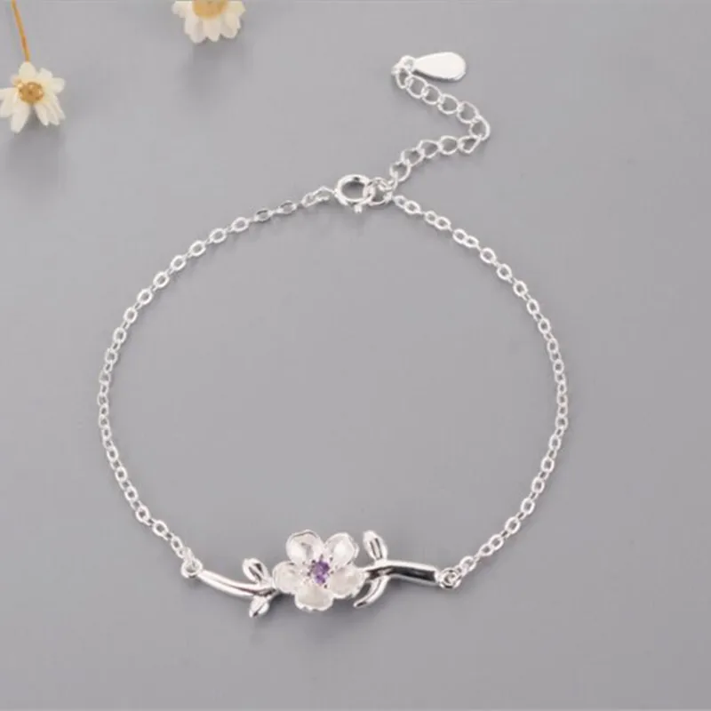 925 Sterling Silver Fashion Jewelry Wholesale Exquisite Purple Crystal Flower Temperament Women Beautiful Bracelets SL072
925 Sterling Silver Fashion Jewelry Wholesale Exquisite Purple Crystal Flower Temperament Women Beautiful Bracelets SL072
