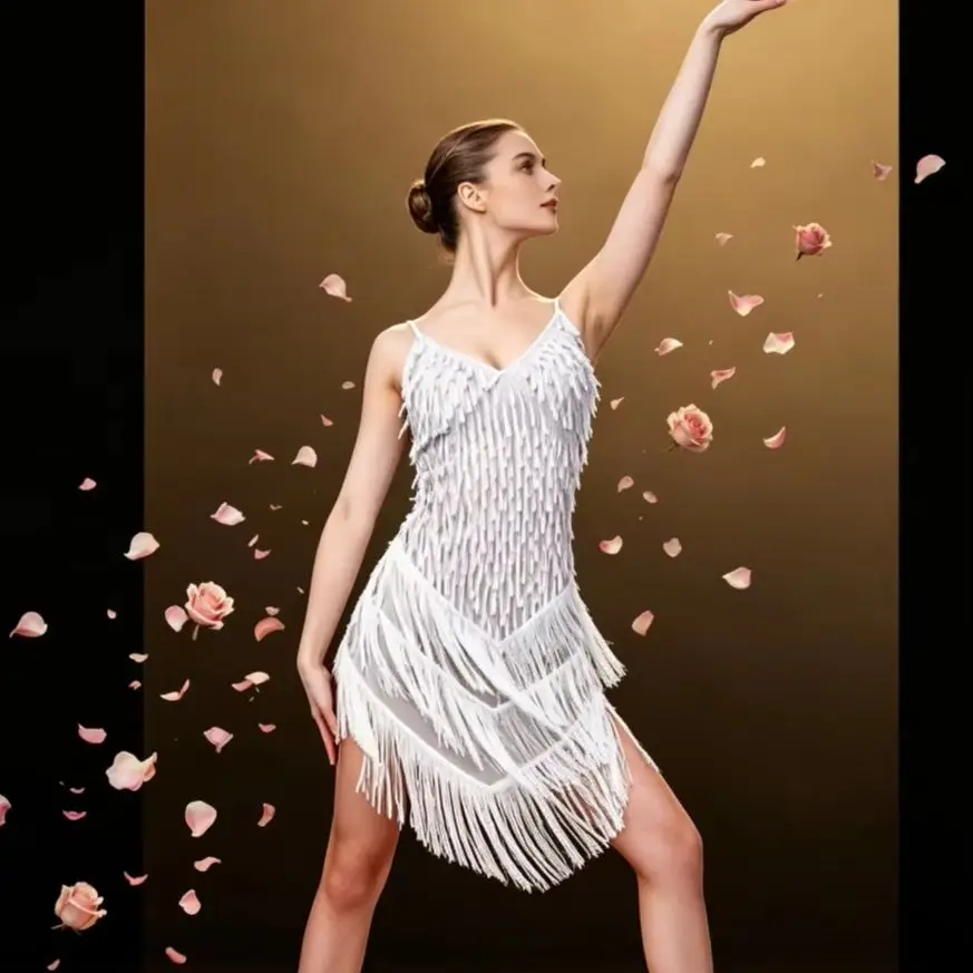 Women Spring and Summer Halter Sequins with Tassels Senior Multicolor Latin Dance Dress Performance Clothing Group Costumes
Women Spring and Summer Halter Sequins with Tassels Senior Multicolor Latin Dance Dress Performance Clothing Group Costumes