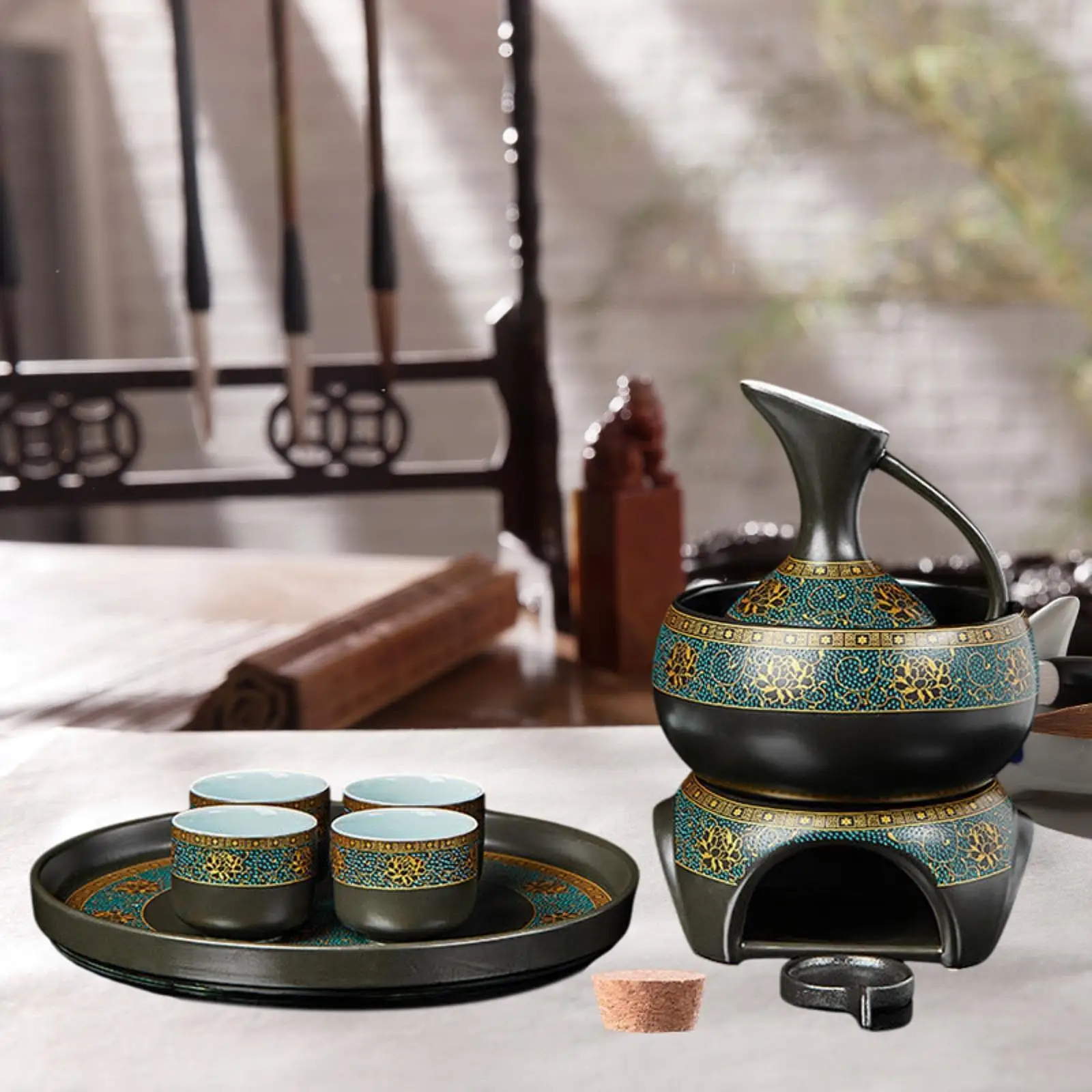 Ceramic Sake Set Cups with Warmer Ceramic Japanese Sake Set Porcelain Pottery for Gift Home House Warming Tea Party Family
Ceramic Sake Set Cups with Warmer Ceramic Japanese Sake Set Porcelain Pottery for Gift Home House Warming Tea Party Family