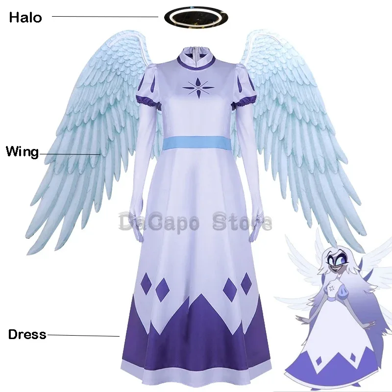Hazbin Emily Hotel Cosplay Costume Seraphim Angel Halo Wing Women Fancy Dress Outfit Halloween Uniform Hasbin Hazubin Suit
Hazbin Emily Hotel Cosplay Costume Seraphim Angel Halo Wing Women Fancy Dress Outfit Halloween Uniform Hasbin Hazubin Suit